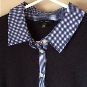 WORN ONCE Talbots gingham trim dress